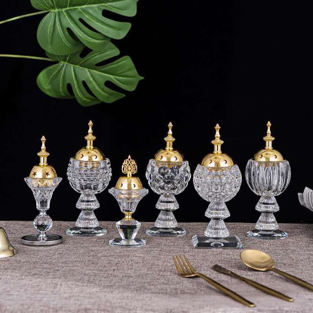 Crystal Glass Arabian Style Incense Burner - Middle Eastern Craft Ornament - Muslim Aromatherapy Burner - Home Decor Crystal Glass Arabian Style Incense Burner - Middle Eastern Craft Ornament - Muslim Aromatherapy Burner - Home Decor