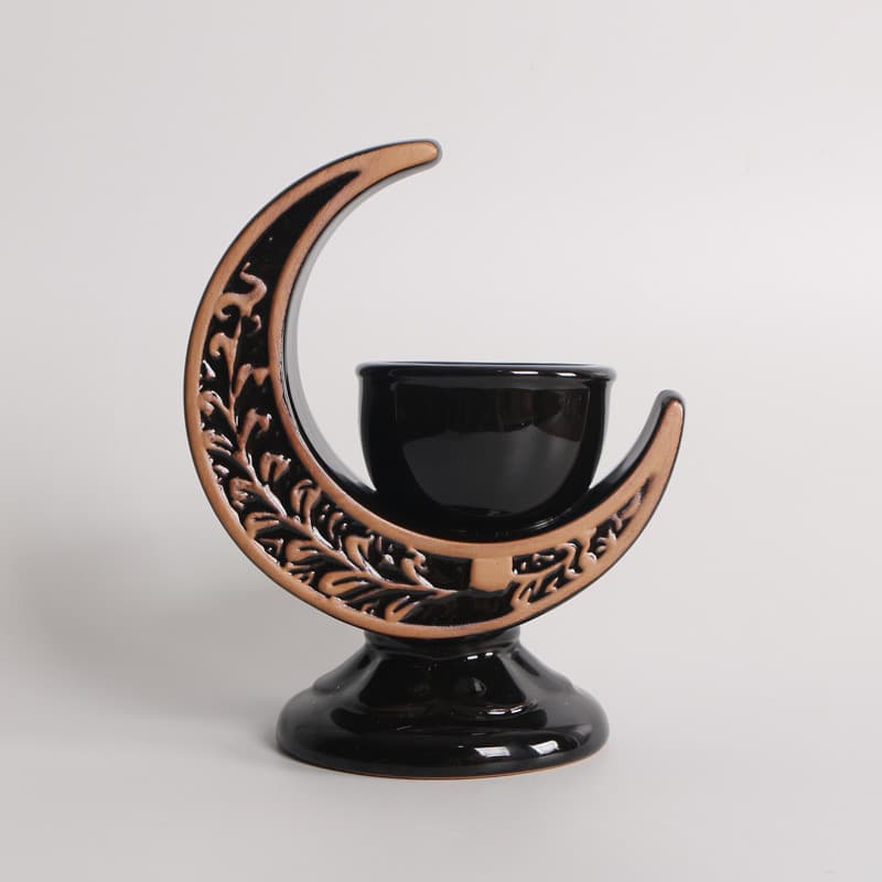 Middle Eastern Arabian Style Ceramic Moon Incense Burner - Multi-color Options Semi-handcrafted Aromatic Decor Middle Eastern Arabian Style Ceramic Moon Incense Burner - Multi-color Options Semi-handcrafted Aromatic Decor