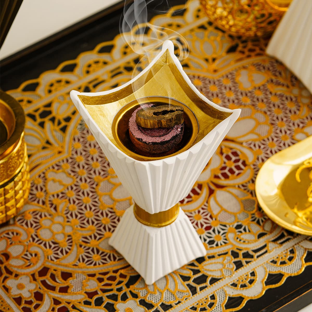 Minimalist Modern Luxury Square Chalice Incense Burner - Middle Eastern Arabic Style Home Decor Minimalist Modern Luxury Square Chalice Incense Burner - Middle Eastern Arabic Style Home Decor